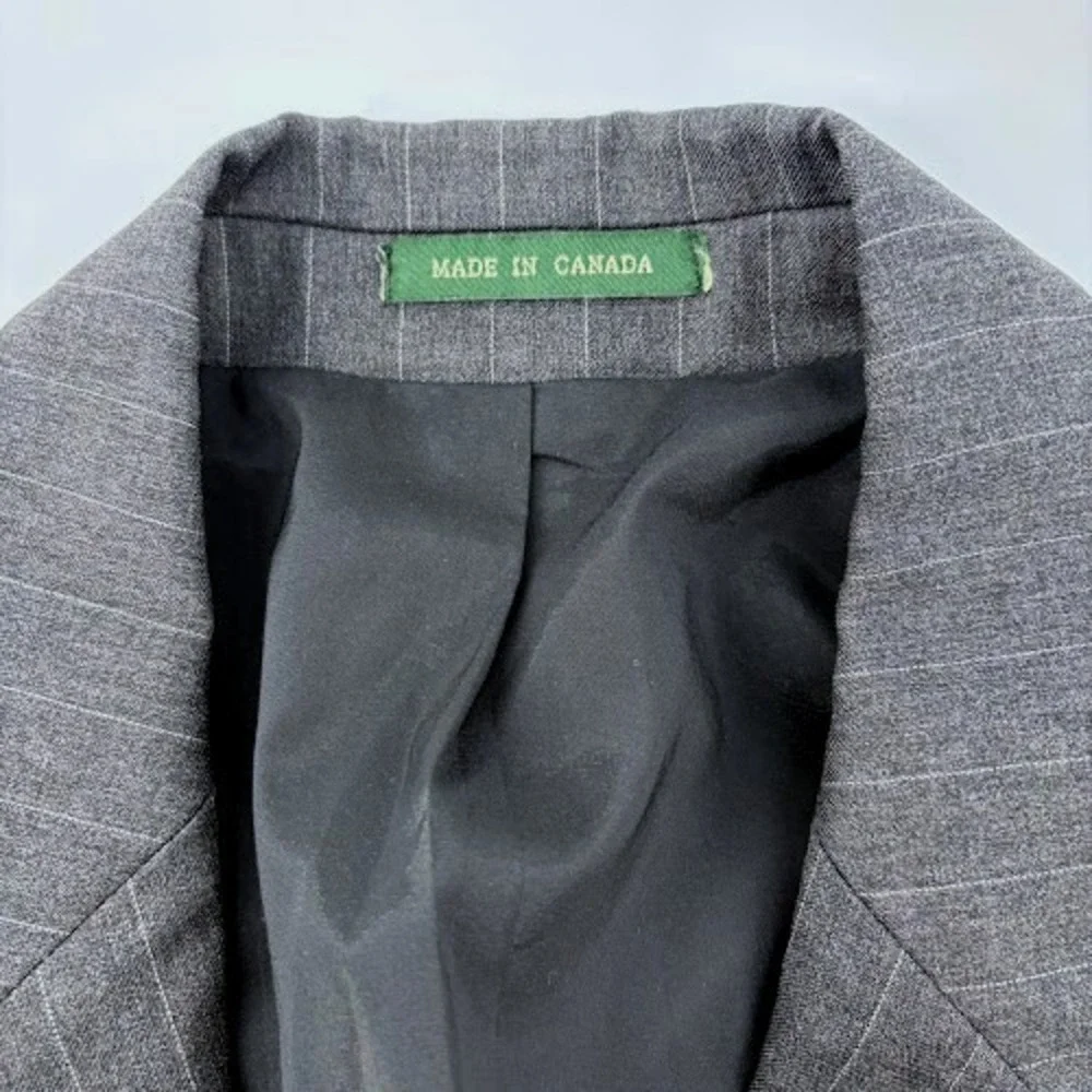 Lauren Ralph Lauren Blazer Mens 48R Grey Pinstripe Wool Made Canada sport Coat